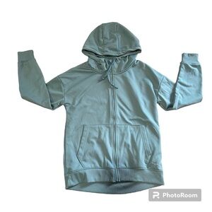Mondetta seafoam green scuba hoodie sweatshirt zipper two pockets, S.